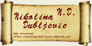 Nikolina Dubljević vizit kartica